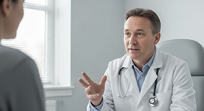 Врач разговаривает с пациентом